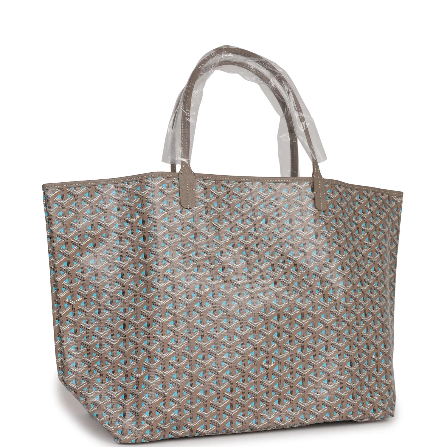 Goyard Goyardine Greige And Blue St. Louis GM Tote Bag Palladium Hardware 4 Goyard Goyardine Greige And Blue St. Louis GM Tote Bag Palladium Hardware - Image 2