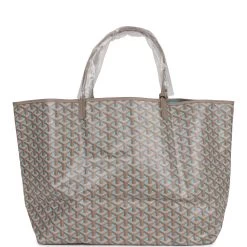 Goyard Goyardine Greige And Blue St. Louis GM Tote Bag Palladium Hardware 14 Goyard Goyardine Greige And Blue St. Louis GM Tote Bag Palladium Hardware -Online Bag Store G FN 230712 3 05