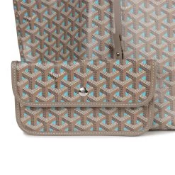 Goyard Goyardine Greige And Blue St. Louis GM Tote Bag Palladium Hardware 16 Goyard Goyardine Greige And Blue St. Louis GM Tote Bag Palladium Hardware -Online Bag Store G FN 230712 3 07