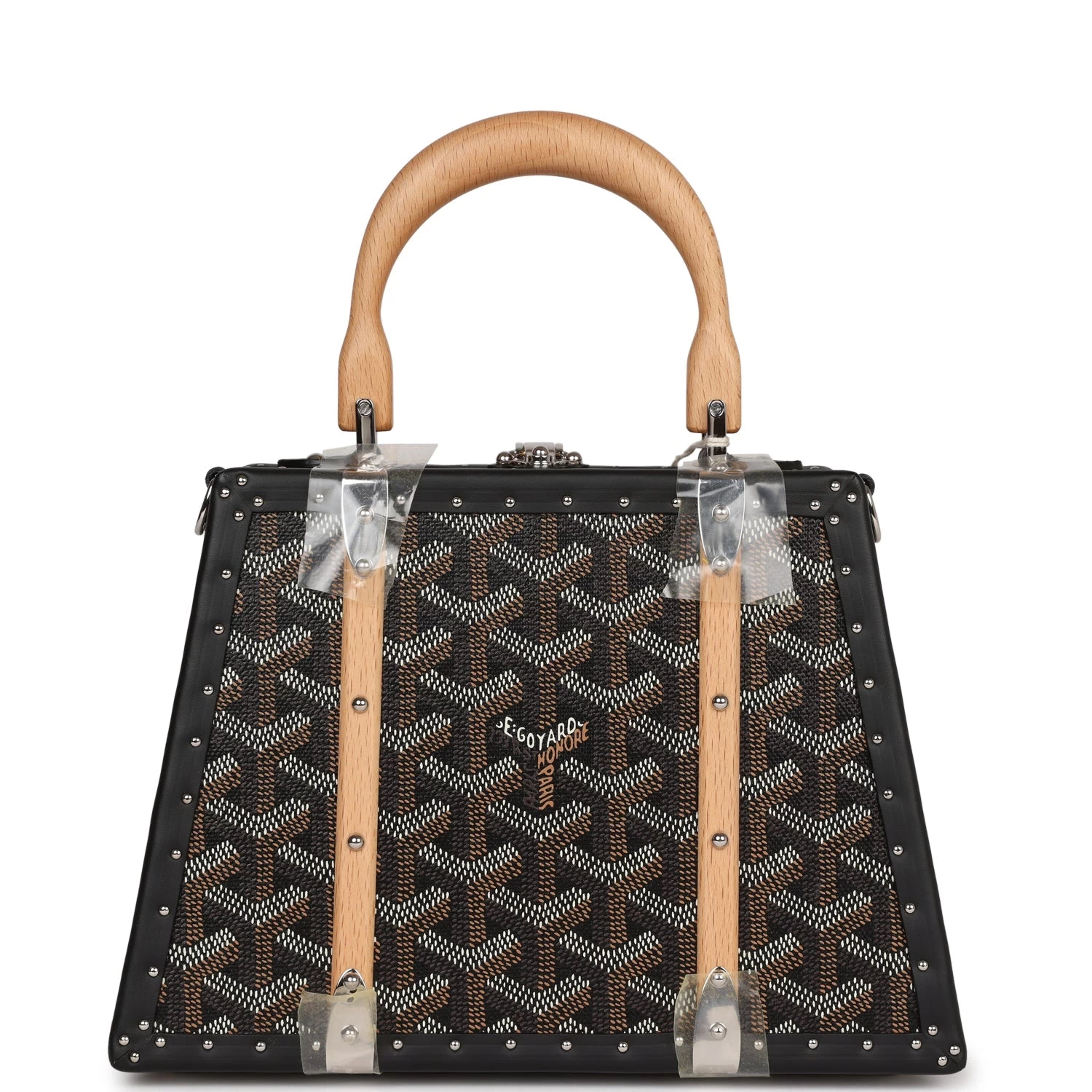 Goyard Saigon Mini Trunk Bag Black Goyardine Palladium Hardware 3 Goyard Saigon Mini Trunk Bag Black Goyardine Palladium Hardware