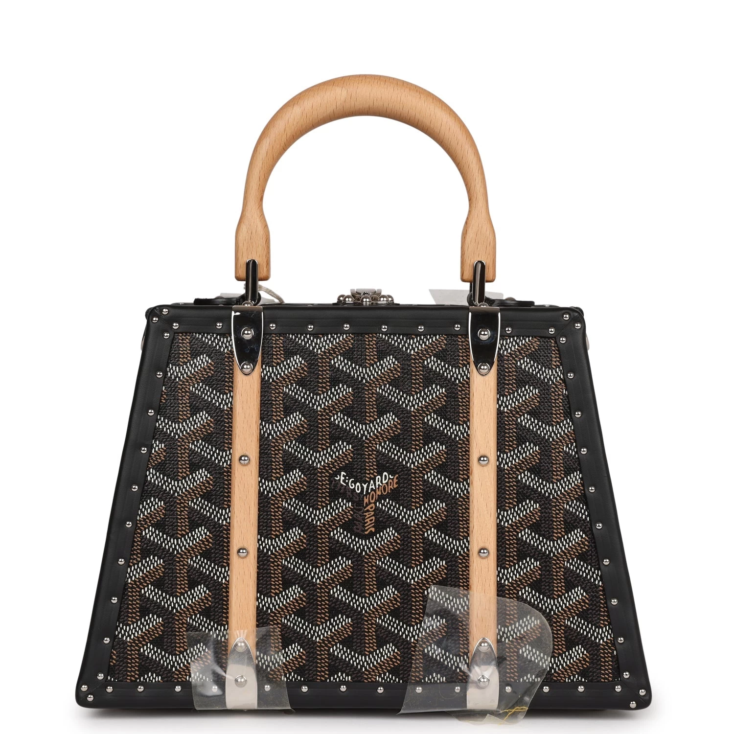 Goyard Saigon Mini Trunk Bag Black Goyardine Palladium Hardware 6 Goyard Saigon Mini Trunk Bag Black Goyardine Palladium Hardware - Image 4