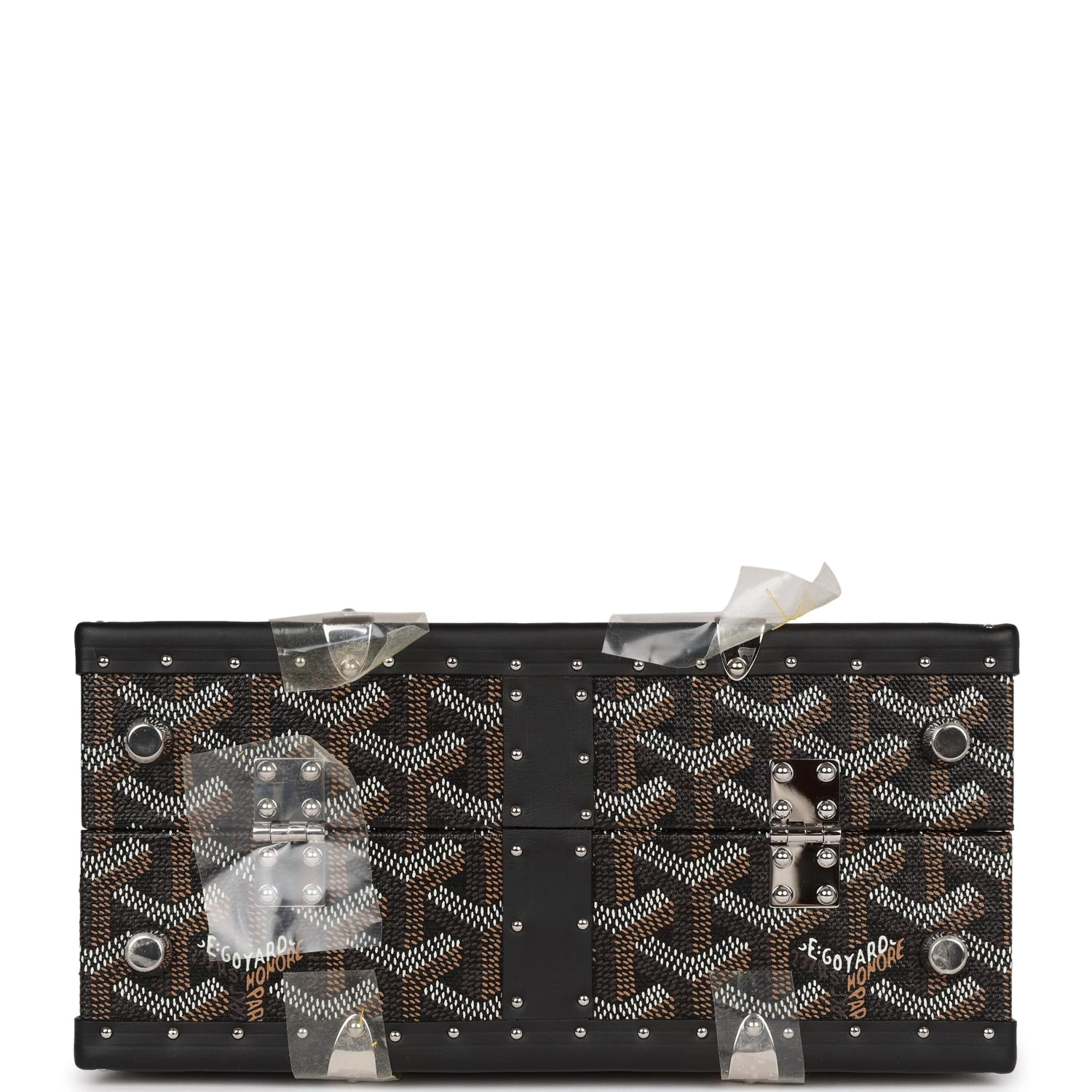 Goyard Saigon Mini Trunk Bag Black Goyardine Palladium Hardware 10 Goyard Saigon Mini Trunk Bag Black Goyardine Palladium Hardware - Image 8