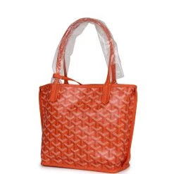 Goyard Goyardine Orange Anjou Mini Reversible Tote Bag Palladium Hardware -Online Bag Store G FN 230718 3 03