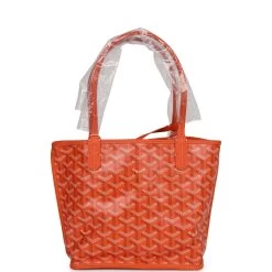 Goyard Goyardine Orange Anjou Mini Reversible Tote Bag Palladium Hardware -Online Bag Store G FN 230718 3 05