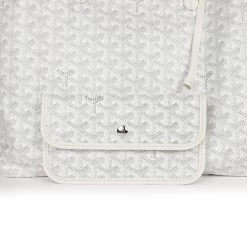 Goyard Goyardine White St. Louis PM Tote Bag Palladium Hardware -Online Bag Store G FN 230719 1 06
