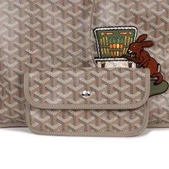 Goyard Goyardine Greige Anjou PM Embroidered Bunny Khaki Bag Palladium Hardware -Online Bag Store G FN 230719 6 SS 07