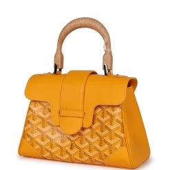 Goyard Saigon Souple Mini Bag Yellow Goyardine Palladium Hardware -Online Bag Store G FN 230728 1 RT 03