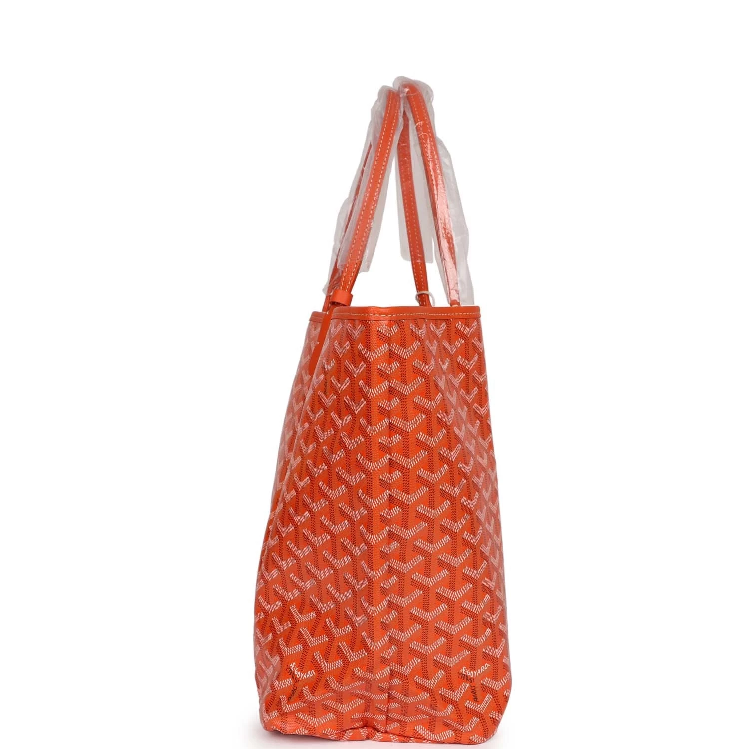 Goyard Goyardine Orange Hand-Painted Coeur Ruban St. Louis PM Tote Bag Palladium Hardware 5 Goyard Goyardine Orange Hand-Painted Coeur Ruban St. Louis PM Tote Bag Palladium Hardware - Image 3