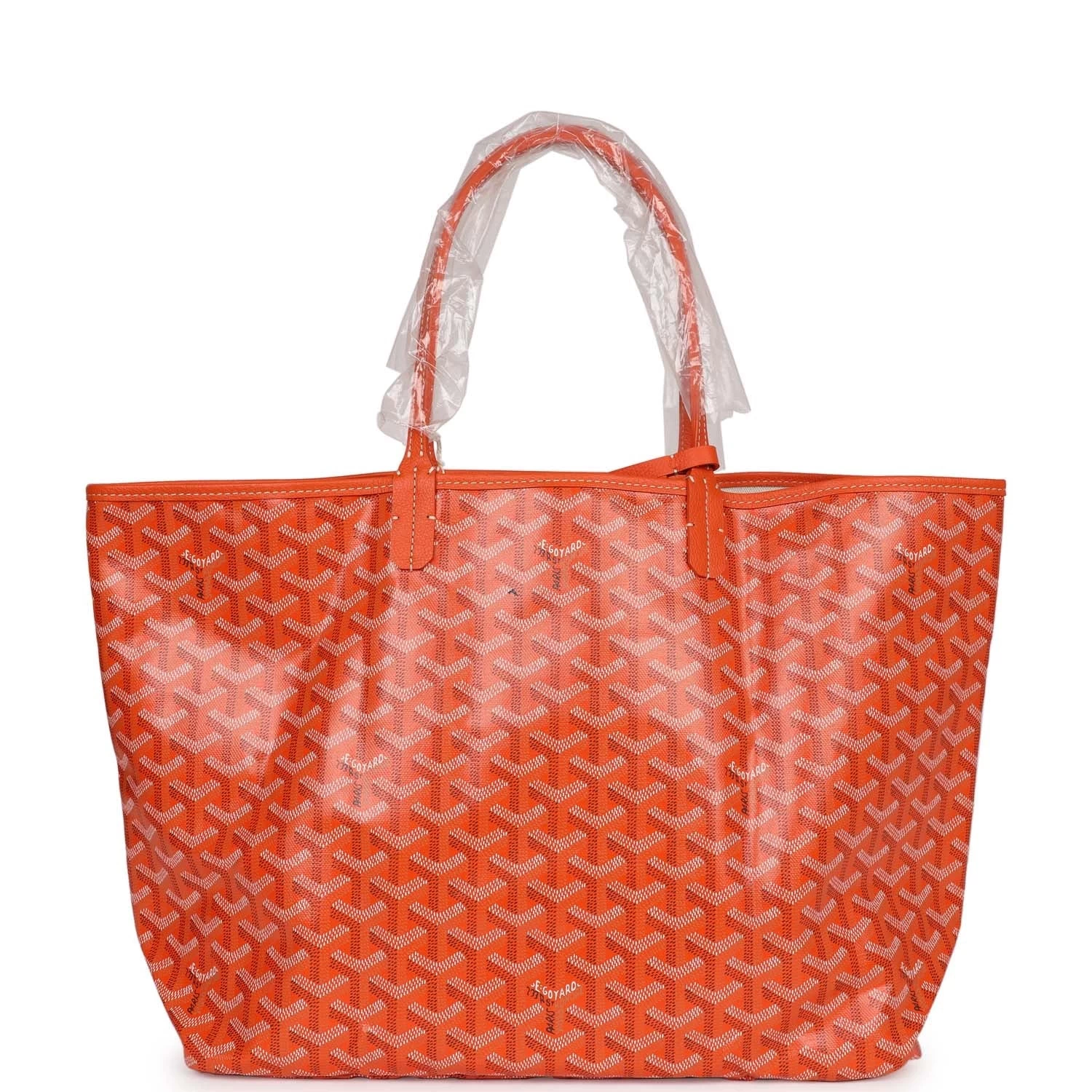 Goyard Goyardine Orange Hand-Painted Coeur Ruban St. Louis PM Tote Bag Palladium Hardware 6 Goyard Goyardine Orange Hand-Painted Coeur Ruban St. Louis PM Tote Bag Palladium Hardware - Image 4