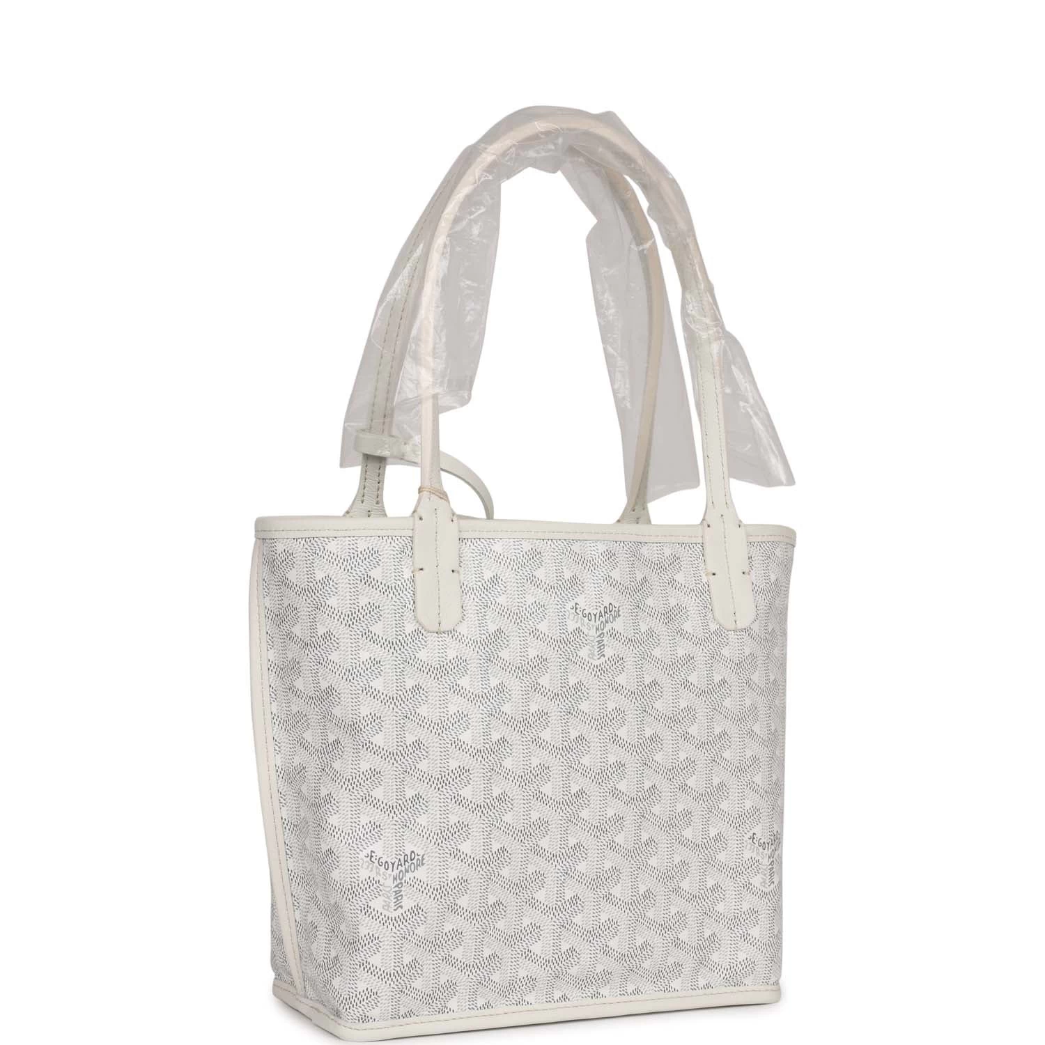 Goyard Goyardine Anjou White Mini Bag Palladium Hardware 4 Goyard Goyardine Anjou White Mini Bag Palladium Hardware - Image 2