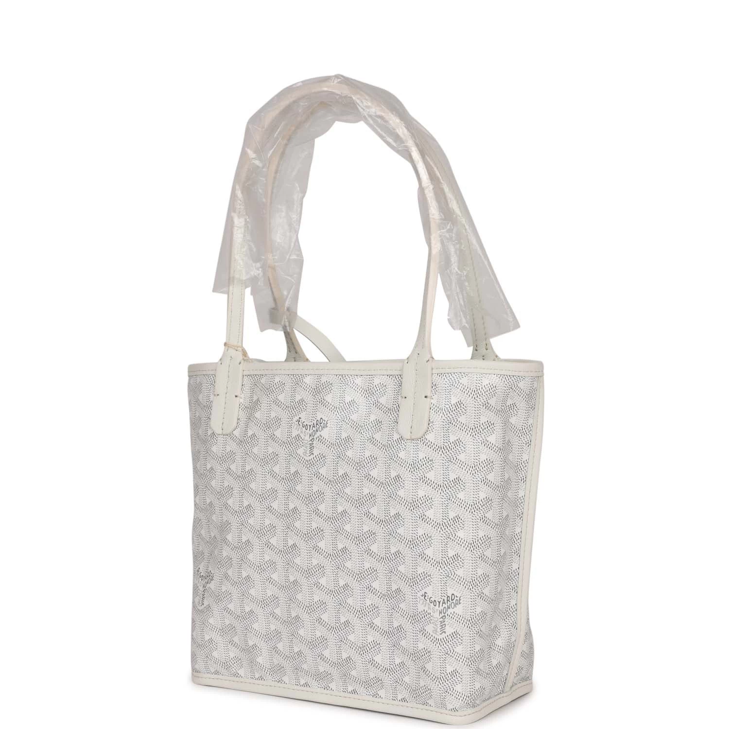 Goyard Goyardine Anjou White Mini Bag Palladium Hardware 7 Goyard Goyardine Anjou White Mini Bag Palladium Hardware - Image 5