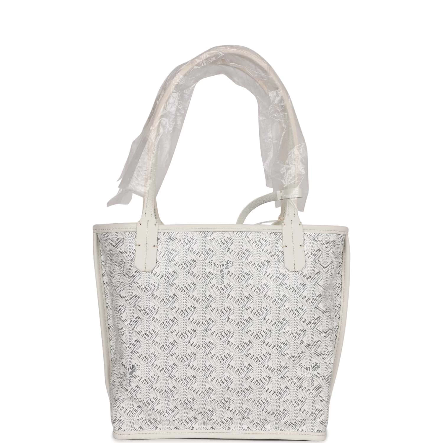 Goyard Goyardine Anjou White Mini Bag Palladium Hardware 6 Goyard Goyardine Anjou White Mini Bag Palladium Hardware - Image 4