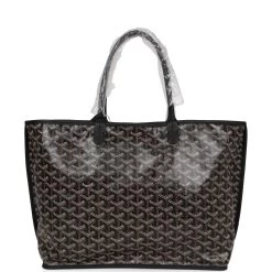 Goyard Goyardine Black Anjou PM Reversible Tote Bag Palladium Hardware