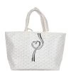 Goyard Goyardine White Hand-Painted Coeur Ruban St. Louis PM Tote Bag Palladium Hardware -Online Bag Store G FN 231018 1 AM 01