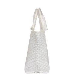 Goyard Goyardine White Hand-Painted Coeur Ruban St. Louis PM Tote Bag Palladium Hardware -Online Bag Store G FN 231018 1 AM 04