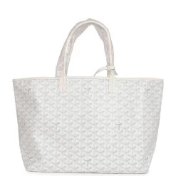 Goyard Goyardine White Hand-Painted Coeur Ruban St. Louis PM Tote Bag Palladium Hardware -Online Bag Store G FN 231018 1 AM 05