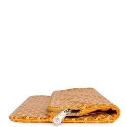 Goyard Sainte Marie GM Foldable Clutch Yellow Goyardine Canvas & Chevroches Calfskin Palladium Hardware -Online Bag Store G FN 231020 1 LP 04
