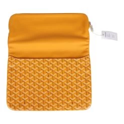 Goyard Sainte Marie GM Foldable Clutch Yellow Goyardine Canvas & Chevroches Calfskin Palladium Hardware -Online Bag Store G FN 231020 1 LP 07
