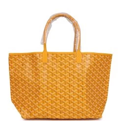 Goyard Goyardine Yellow St. Louis PM Tote Bag Palladium Hardware