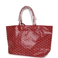 Goyard Goyardine Red St. Louis PM Tote Bag Palladium Hardware -Online Bag Store G FN 231108 3 03