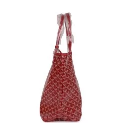 Goyard Goyardine Red St. Louis PM Tote Bag Palladium Hardware -Online Bag Store G FN 231108 3 04