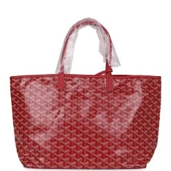 Goyard Goyardine Red St. Louis PM Tote Bag Palladium Hardware -Online Bag Store G FN 231108 3 05