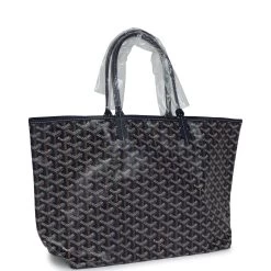Goyard Goyardine Navy St. Louis PM Tote Bag Palladium Hardware 11 Goyard Goyardine Navy St. Louis PM Tote Bag Palladium Hardware -Online Bag Store G FN 231117 2 02