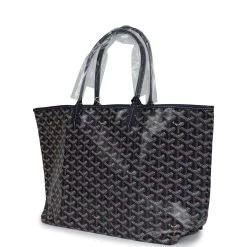 Goyard Goyardine Navy St. Louis PM Tote Bag Palladium Hardware 14 Goyard Goyardine Navy St. Louis PM Tote Bag Palladium Hardware -Online Bag Store G FN 231117 2 03