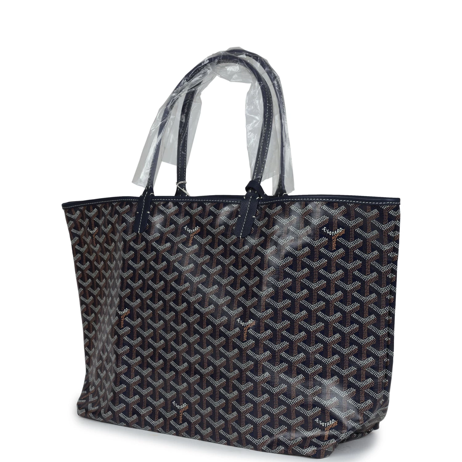 Goyard Goyardine Navy St. Louis PM Tote Bag Palladium Hardware 7 Goyard Goyardine Navy St. Louis PM Tote Bag Palladium Hardware - Image 5