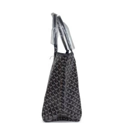 Goyard Goyardine Navy St. Louis PM Tote Bag Palladium Hardware 12 Goyard Goyardine Navy St. Louis PM Tote Bag Palladium Hardware -Online Bag Store G FN 231117 2 04