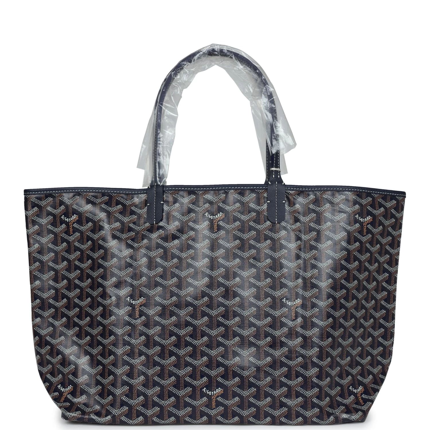 Goyard Goyardine Navy St. Louis PM Tote Bag Palladium Hardware 6 Goyard Goyardine Navy St. Louis PM Tote Bag Palladium Hardware - Image 4