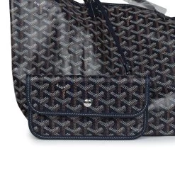 Goyard Goyardine Navy St. Louis PM Tote Bag Palladium Hardware 15 Goyard Goyardine Navy St. Louis PM Tote Bag Palladium Hardware -Online Bag Store G FN 231117 2 06