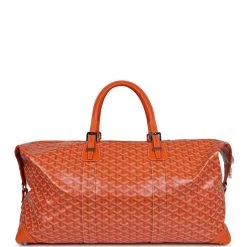 Goyard Goyardine Orange Boeing 55 Travel Bag Palladium Hardware