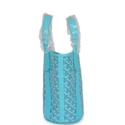 Goyard Goyardine Belharra PM Turquoise Tote Palladium Hardware -Online Bag Store G FN 240116 5 04