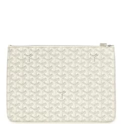 Goyard Goyardine White Senat MM Pouch Palladium Hardware -Online Bag Store G FN 240125 1 MB 02