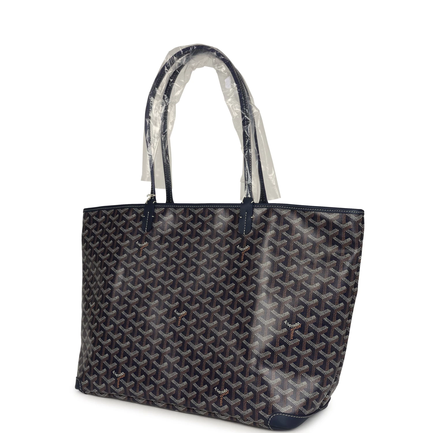 Goyard Artois Tote MM Navy Goyardine Canvas & Chevroches Calfskin Palladium Hardware 7 Goyard Artois Tote MM Navy Goyardine Canvas & Chevroches Calfskin Palladium Hardware - Image 5