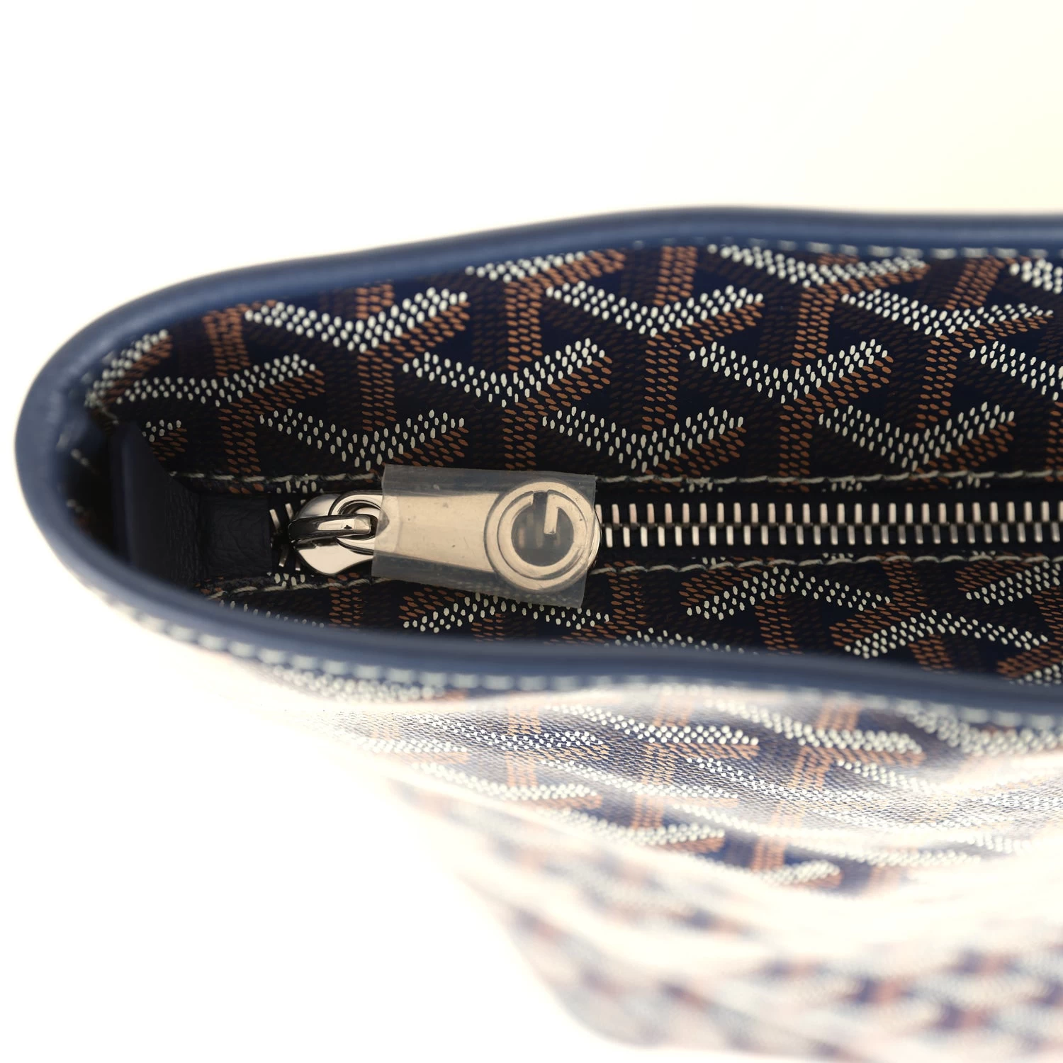 Goyard Artois Tote MM Navy Goyardine Canvas & Chevroches Calfskin Palladium Hardware 9 Goyard Artois Tote MM Navy Goyardine Canvas & Chevroches Calfskin Palladium Hardware - Image 7