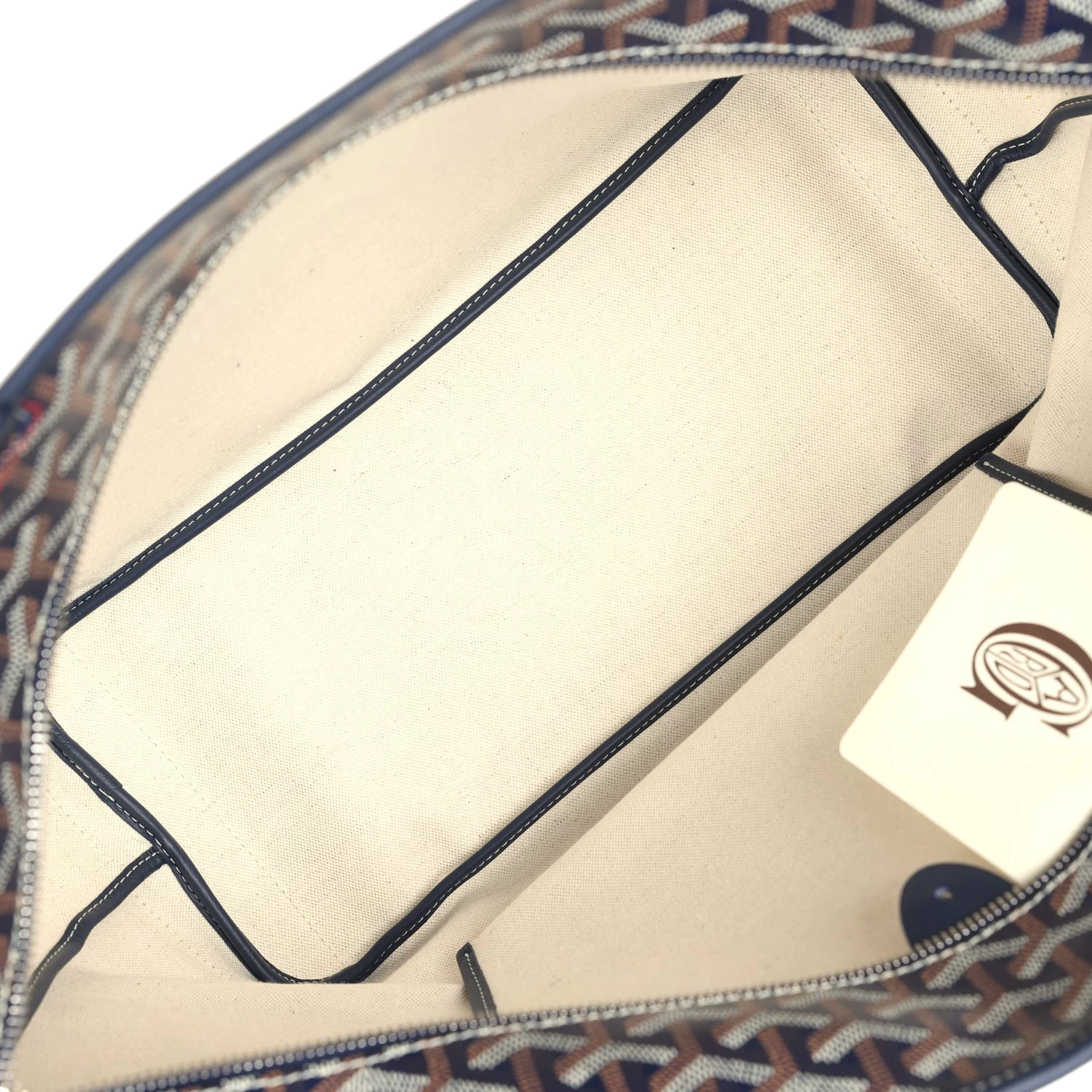 Goyard Artois Tote MM Navy Goyardine Canvas & Chevroches Calfskin Palladium Hardware 10 Goyard Artois Tote MM Navy Goyardine Canvas & Chevroches Calfskin Palladium Hardware - Image 8