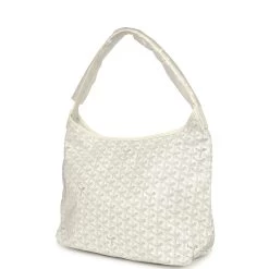 Goyard Goyardine White Boheme Hobo Bag Palladium Hardware -Online Bag Store G FN 240129 10 03