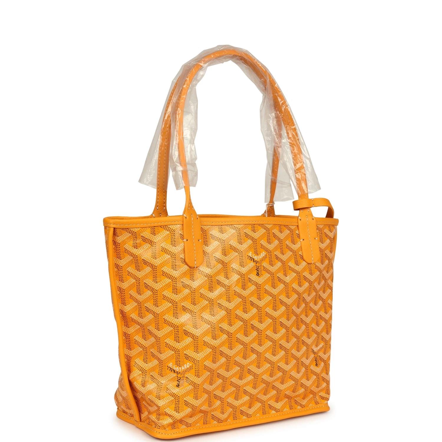 Goyard Goyardine Yellow Anjou Mini Bag Palladium Hardware 4 Goyard Goyardine Yellow Anjou Mini Bag Palladium Hardware - Image 2