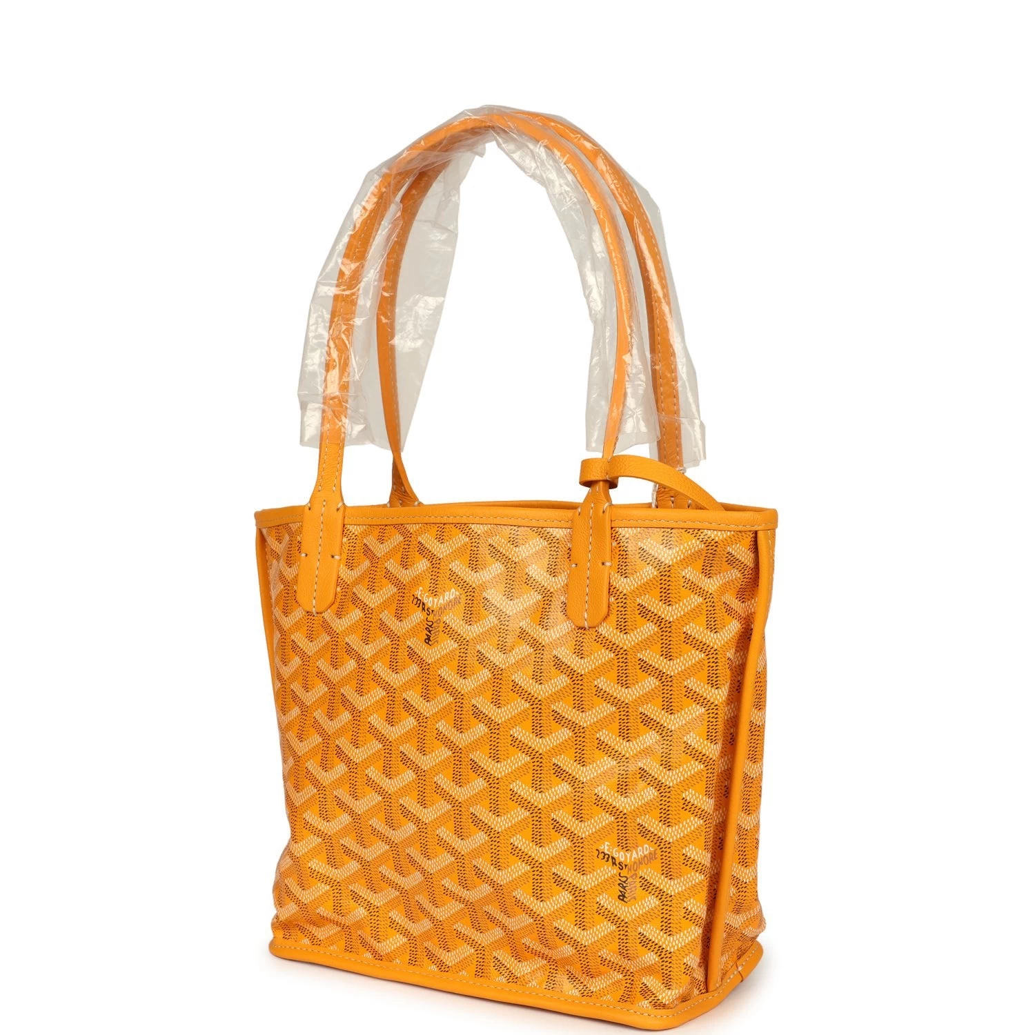 Goyard Goyardine Yellow Anjou Mini Bag Palladium Hardware 7 Goyard Goyardine Yellow Anjou Mini Bag Palladium Hardware - Image 5
