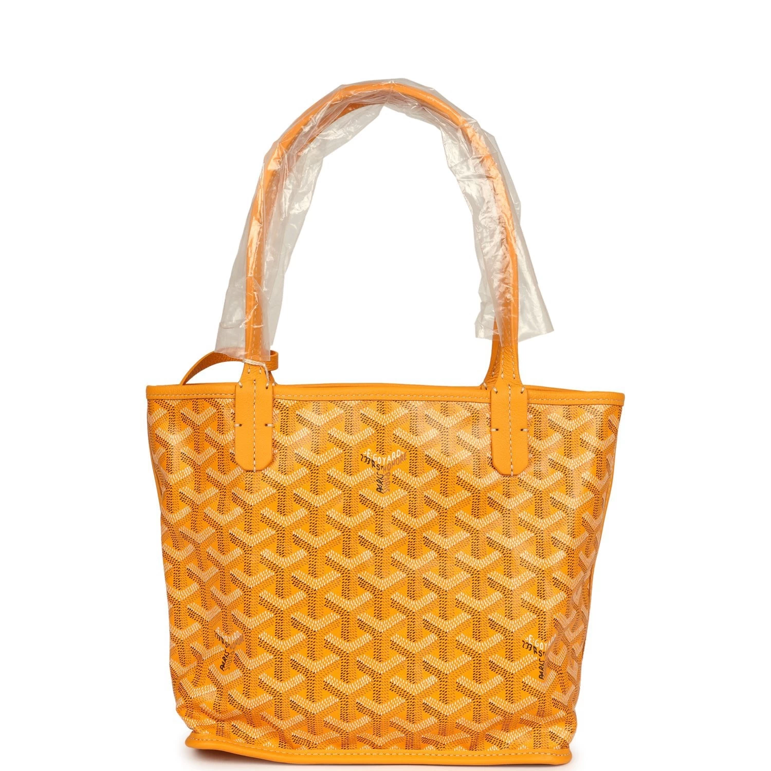 Goyard Goyardine Yellow Anjou Mini Bag Palladium Hardware 6 Goyard Goyardine Yellow Anjou Mini Bag Palladium Hardware - Image 4