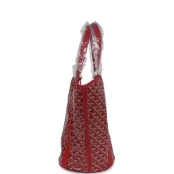 Goyard Limited Edition Eden Rock Belharra Beach Bag Red Goyardine Canvas & Chevroches Calfskin Palladium Hardware & Beach Towel -Online Bag Store G FN 240205 1 05