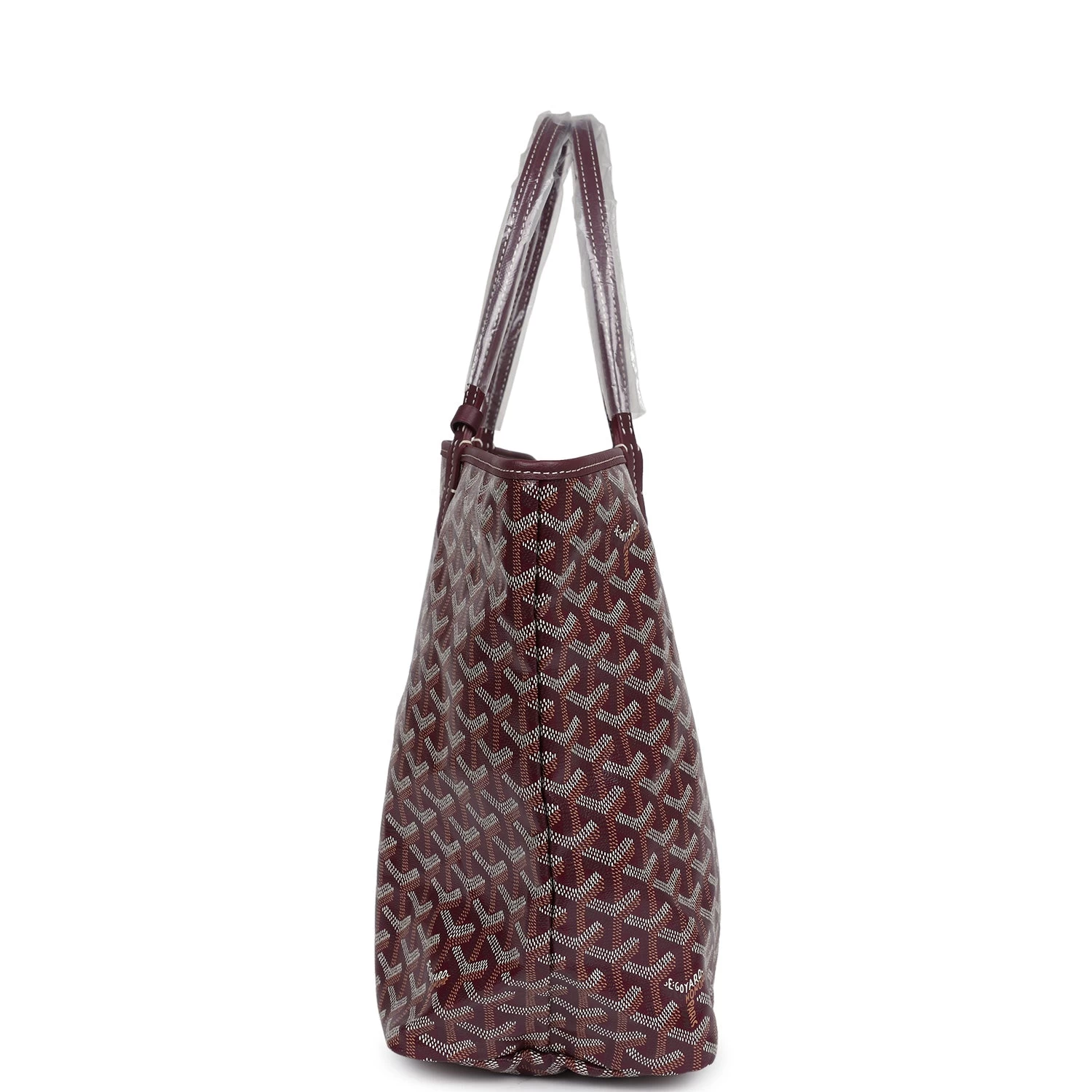 Goyard Goyardine Burgundy St. Louis PM Tote Bag Palladium Hardware 5 Goyard Goyardine Burgundy St. Louis PM Tote Bag Palladium Hardware - Image 3