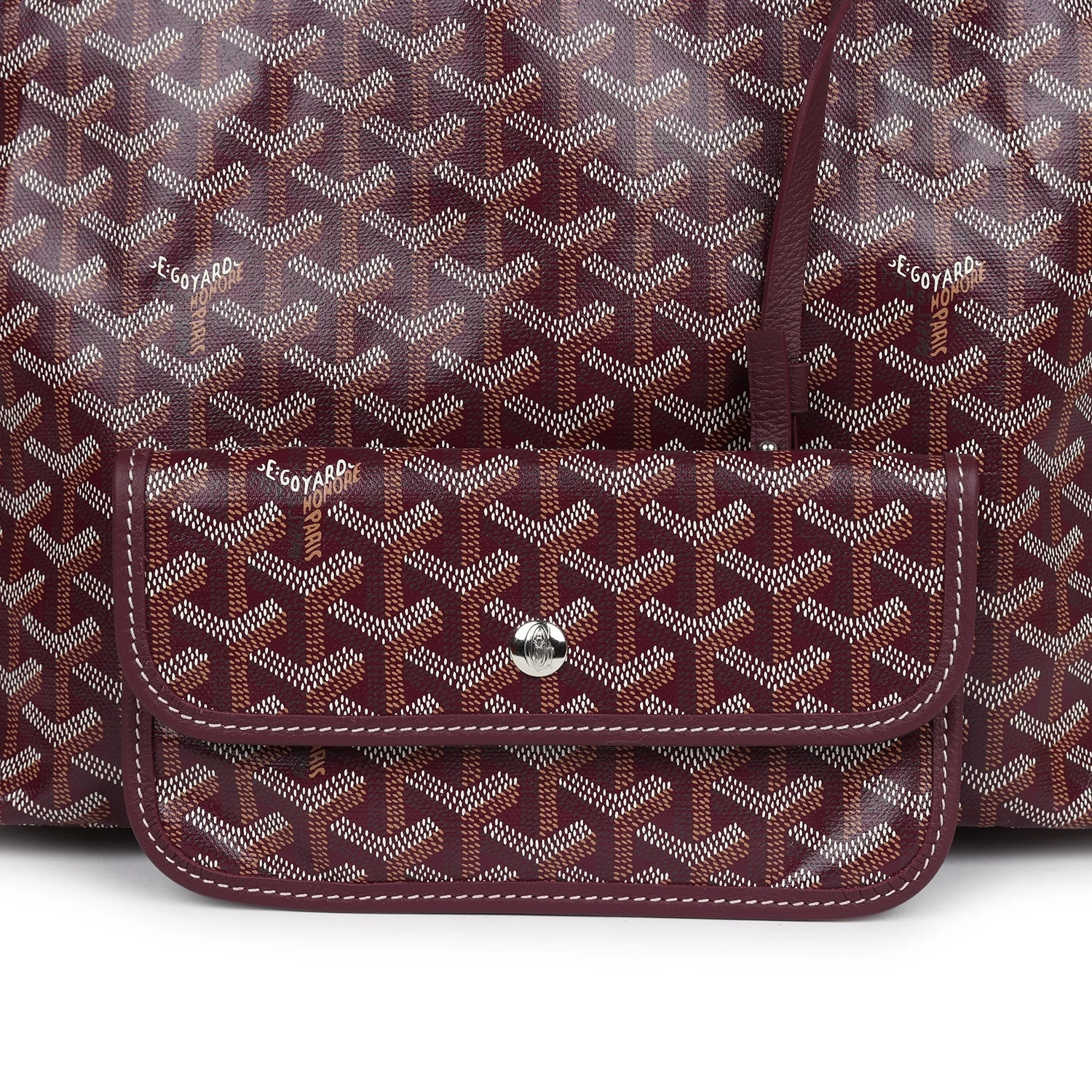 Goyard Goyardine Burgundy St. Louis PM Tote Bag Palladium Hardware 8 Goyard Goyardine Burgundy St. Louis PM Tote Bag Palladium Hardware - Image 6