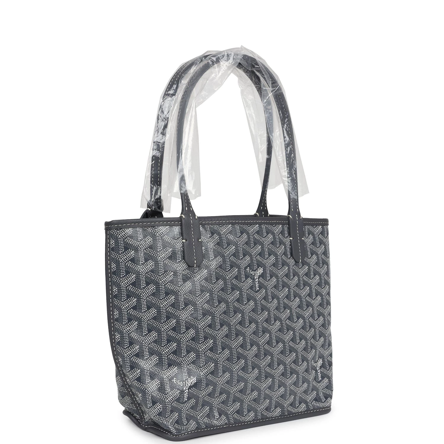 Goyard Goyardine Grey Anjou Mini Reversible Tote Bag Palladium Hardware 4 Goyard Goyardine Grey Anjou Mini Reversible Tote Bag Palladium Hardware - Image 2