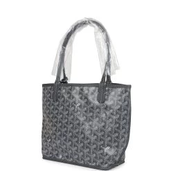 Goyard Goyardine Grey Anjou Mini Reversible Tote Bag Palladium Hardware 15 Goyard Goyardine Grey Anjou Mini Reversible Tote Bag Palladium Hardware -Online Bag Store G FN 240216 1 03