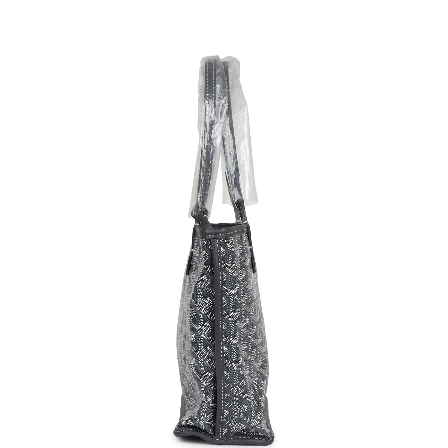 Goyard Goyardine Grey Anjou Mini Reversible Tote Bag Palladium Hardware 5 Goyard Goyardine Grey Anjou Mini Reversible Tote Bag Palladium Hardware - Image 3
