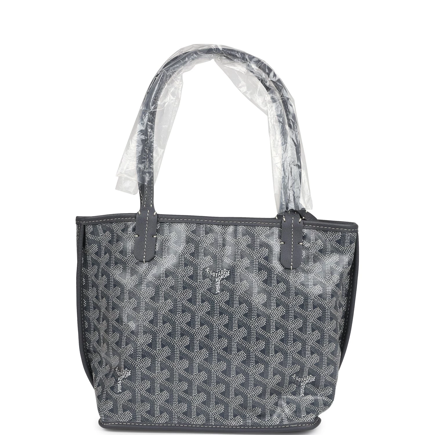 Goyard Goyardine Grey Anjou Mini Reversible Tote Bag Palladium Hardware 6 Goyard Goyardine Grey Anjou Mini Reversible Tote Bag Palladium Hardware - Image 4