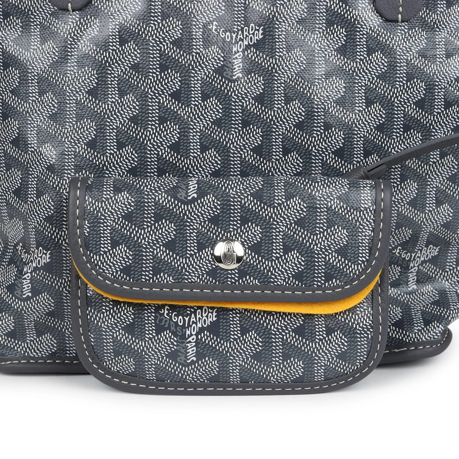 Goyard Goyardine Grey Anjou Mini Reversible Tote Bag Palladium Hardware 8 Goyard Goyardine Grey Anjou Mini Reversible Tote Bag Palladium Hardware - Image 6